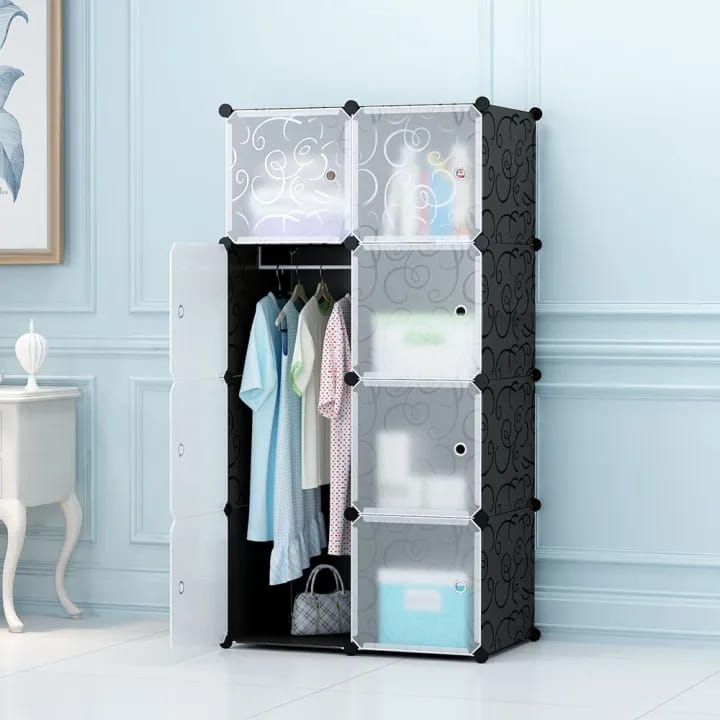 New Shoe Rack Storage Cabinet Wardrobe With Hanger 8 Door Cube Drawer - image 3
