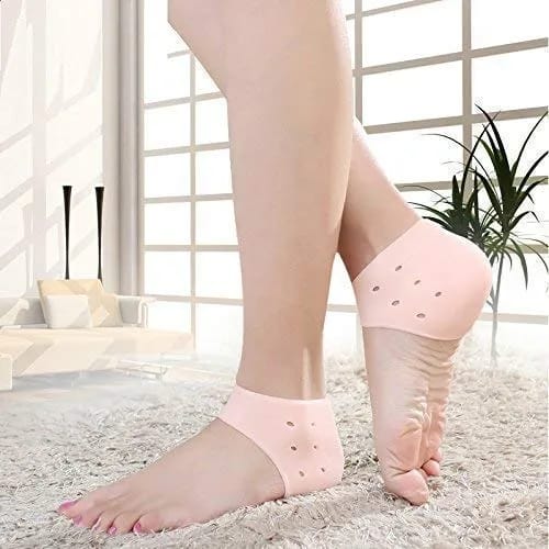 Anti Crack Silicone Half Gel Heel And Foot Protector Moisturizing Socks Heel Support - image 2