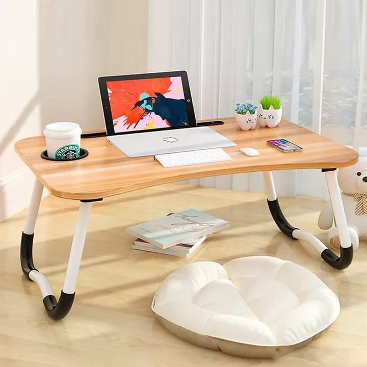 Multi-Purpose Laptop Table with Dock Stand/Study Table/Bed Table/Foldable and Portable/Ergonomic & Rounded Edges/Non-Slip Legs Multicolor - image 1