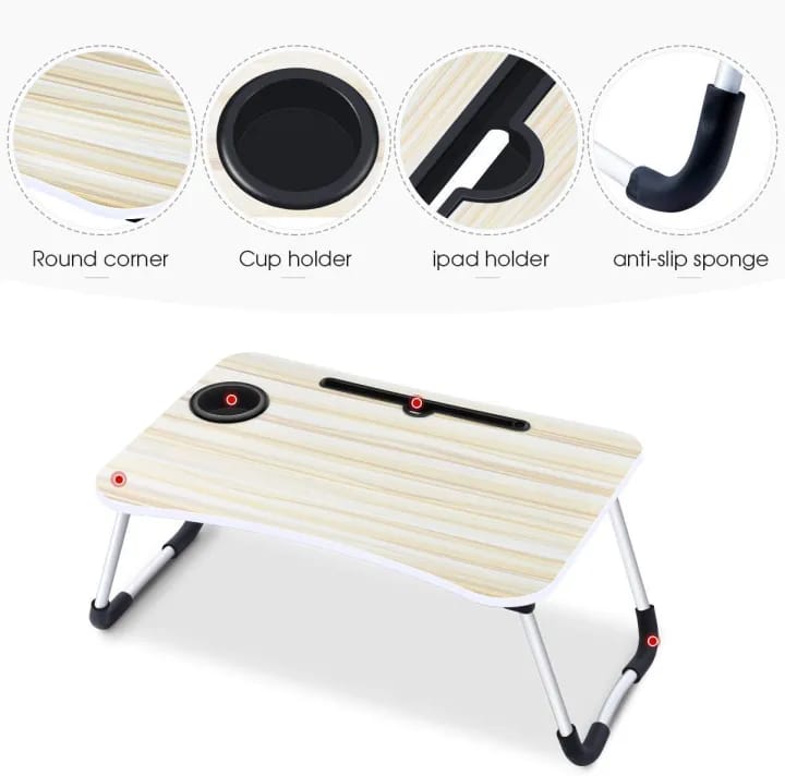 Multi-Purpose Laptop Table with Dock Stand/Study Table/Bed Table/Foldable and Portable/Ergonomic & Rounded Edges/Non-Slip Legs Multicolor - image 3