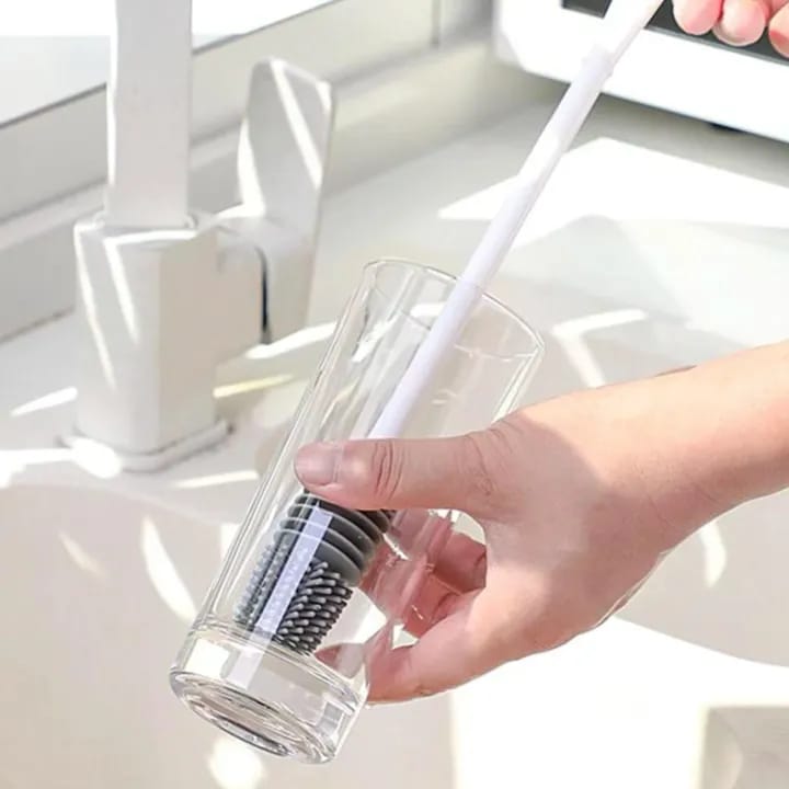 Silicone Bottle Cleaning Brush Mug Brush Glassware Cleaning Flexible Brush, Long Handle Silicone Bottle Cleaner Brush - image 4