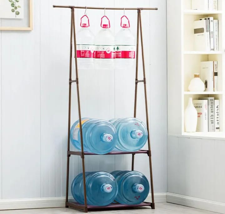 Triangle Coat Rack Black Garment Rack with Removable Wheels Two-tier Shelf Clothes Organizer - image 4