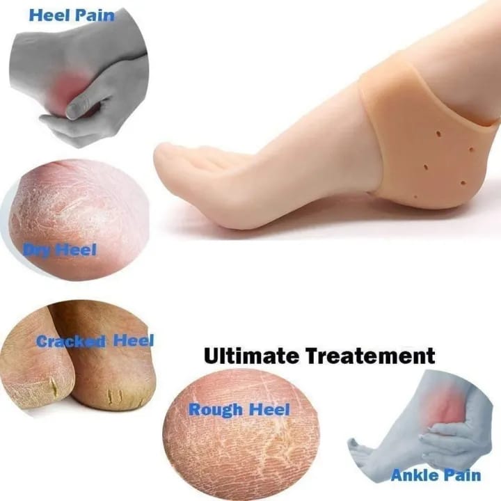 Anti Crack Silicone Half Heel Socks | Anti Crack Silicon Gel Heel And Foot Protector | Moisturizing Socks for Foot, Pain Relief And Heel Cracks | For Men And Women - image 3