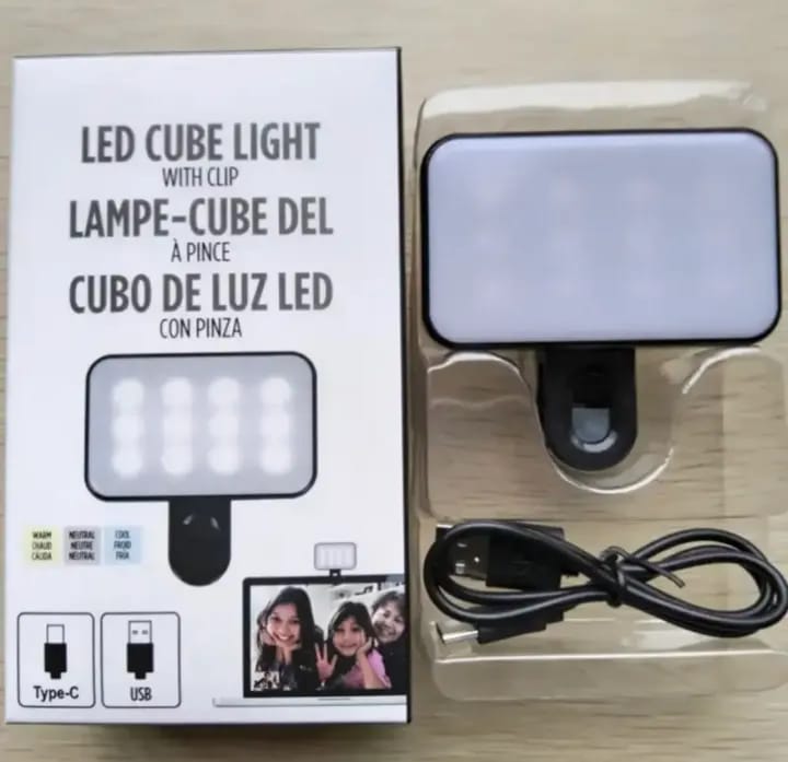 Portable Mini LED Cube Video Light Outdoors Selfie Fill Live Lighting for Mobile Phones 3 Color Clip Photographic Lighting - image 5