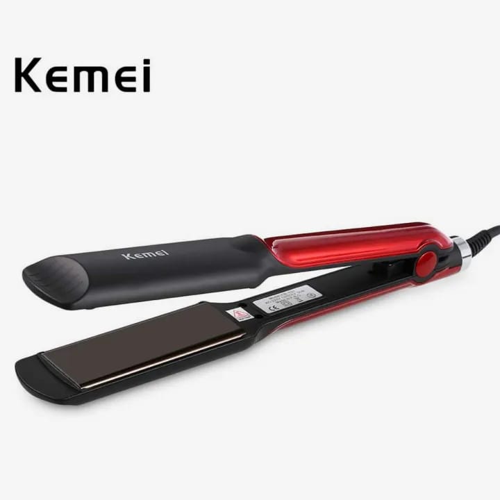 Kemei Red/Black Flat Iron Hair Straightener - Km-531 - image 1