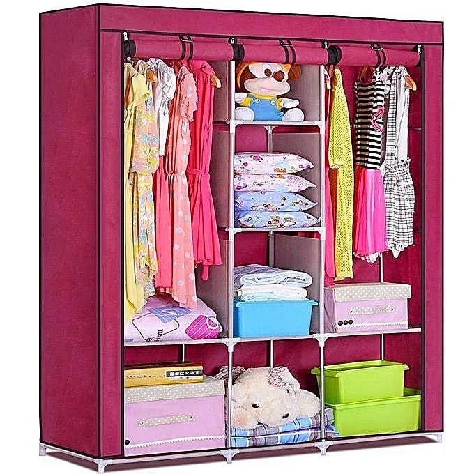Fancy Portable Folding Wardrobe Organizer Cloth Rack - image 4