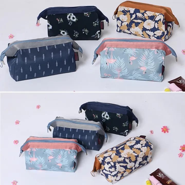 Cosmetic Toiletry Makeup Pouch with Portable Travel Multipurpose Water-Resistant Zipper Makeup Brush Bags - image 2