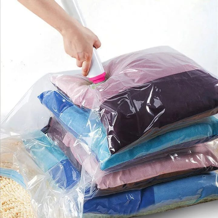 Space Saver Vacuum Storage Bag (5pcs Set) With Free Hand Pump - image 1