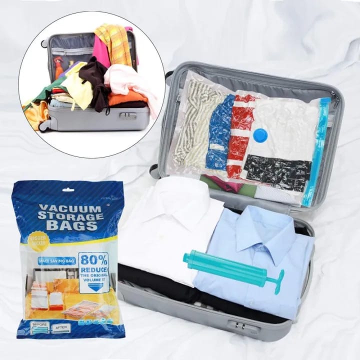 Space Saver Vacuum Storage Bag (5pcs Set) With Free Hand Pump - image 4