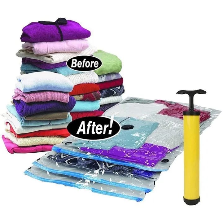 Space Saver Vacuum Storage Bag (5pcs Set) With Free Hand Pump - image 5