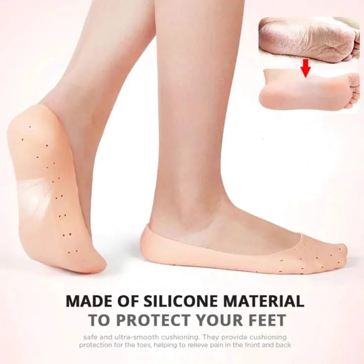 Anti Crack Full Length Silicone Foot Protector Moisturizing Socks for Foot-Care and Heel Cracks,socks for cracked feet - image 3
