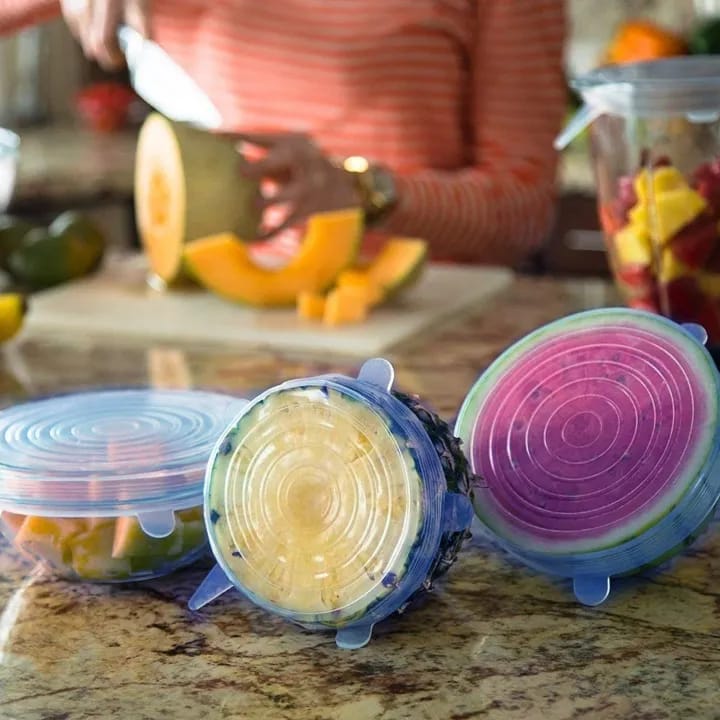 6 Pcs Silicone Stretch Lids, Various Sizes Durable Food Bowl Cover, Expandable Fresh-Keeping Cover - image 4