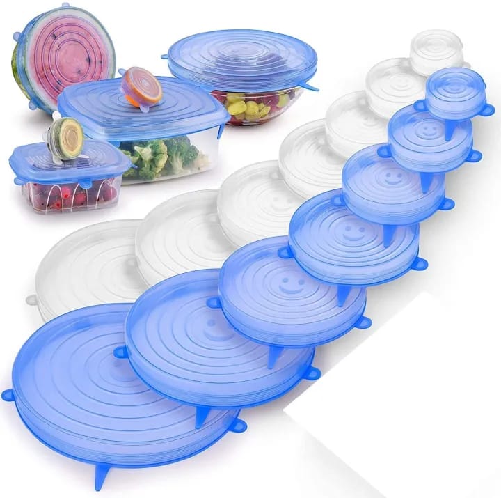 6 Pcs Silicone Stretch Lids, Various Sizes Durable Food Bowl Cover, Expandable Fresh-Keeping Cover - image 2