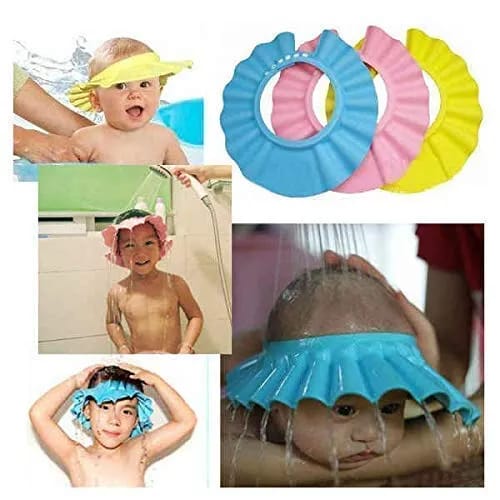 Baby Shower Caps, Baby Bath Cap Adjustable Safe Soft Baby Shower Cap for New Born Baby Shower Hair Wash Cap - image 2