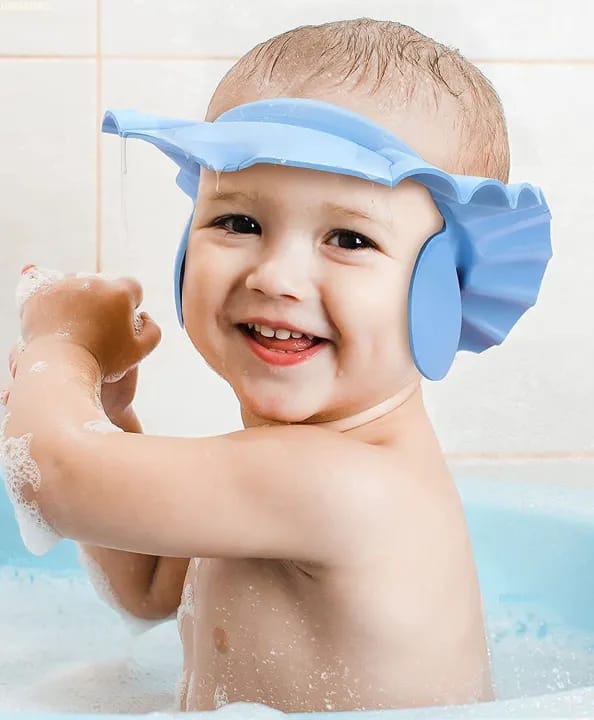 Baby Shower Caps, Baby Bath Cap Adjustable Safe Soft Baby Shower Cap for New Born Baby Shower Hair Wash Cap - image 3