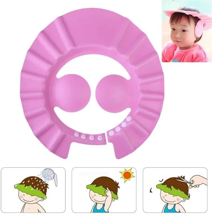 Baby Shower Caps, Baby Bath Cap Adjustable Safe Soft Baby Shower Cap for New Born Baby Shower Hair Wash Cap - image 5