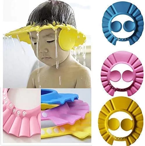 Baby Shower Caps, Baby Bath Cap Adjustable Safe Soft Baby Shower Cap for New Born Baby Shower Hair Wash Cap - image 1