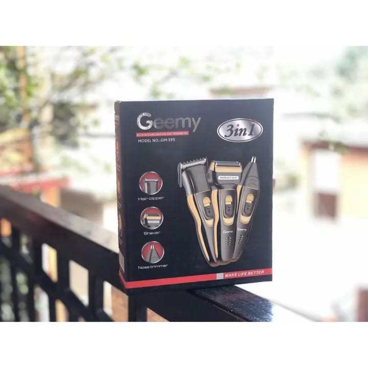 GEMMY GM-595 Shaver beard trimmer nose ear hair 3 in 1 wireless zero machine grooming Kit - image 1