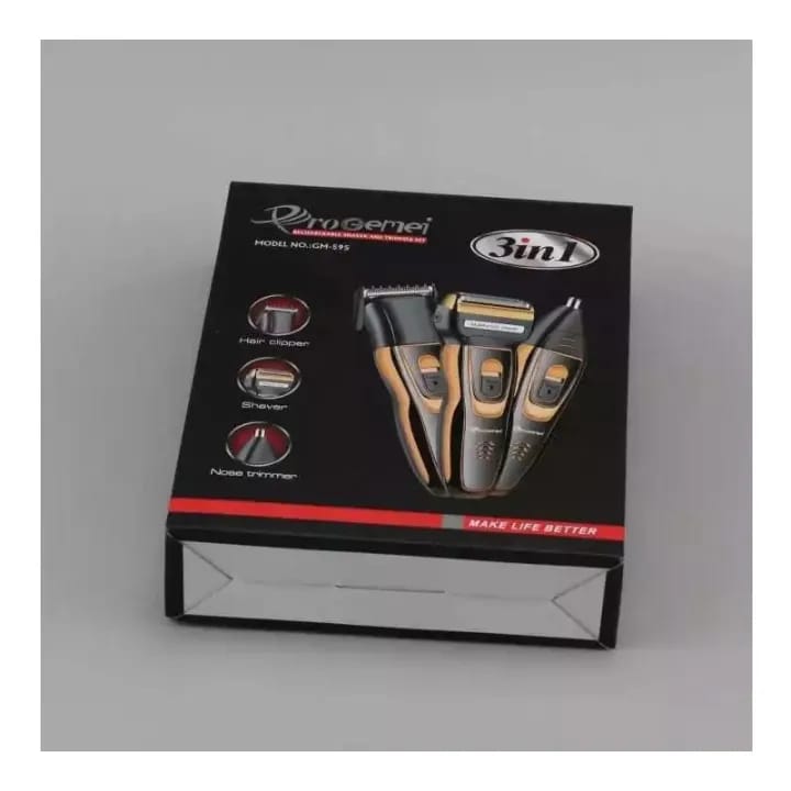 GEMMY GM-595 Shaver beard trimmer nose ear hair 3 in 1 wireless zero machine grooming Kit - image 5