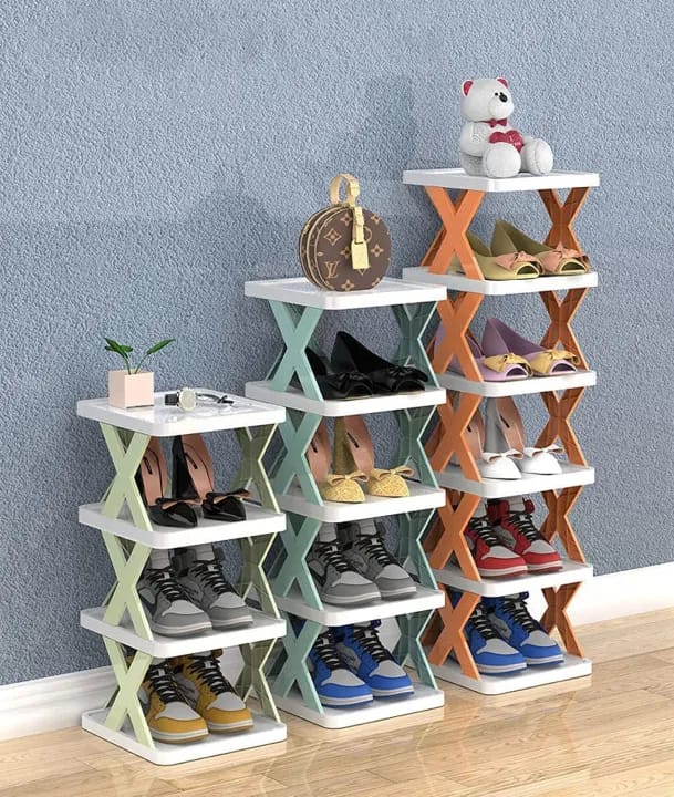 4 Layer Smart Shoe Rack Foldable & Collapsible Shoe Organizer for Home Plastic Shoe Stand - image 2