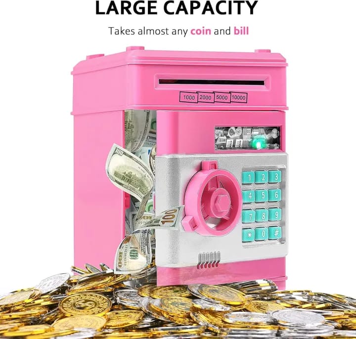 Money Safe ATM Piggy Saving Bank With Electronic Lock & Password (Color May Vary) - image 2