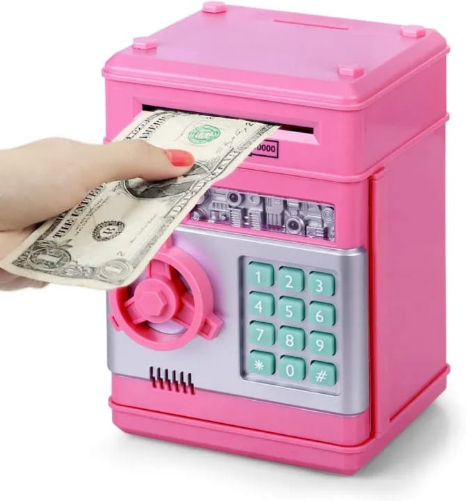 Money Safe ATM Piggy Saving Bank With Electronic Lock & Password (Color May Vary) - image 1