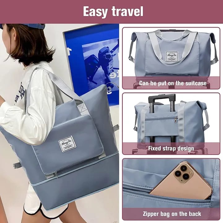 Fashion Travel Duffel Bag, Sports Tote Gym Bag, Shoulder Weekender Overnight Bag For Women - image 4