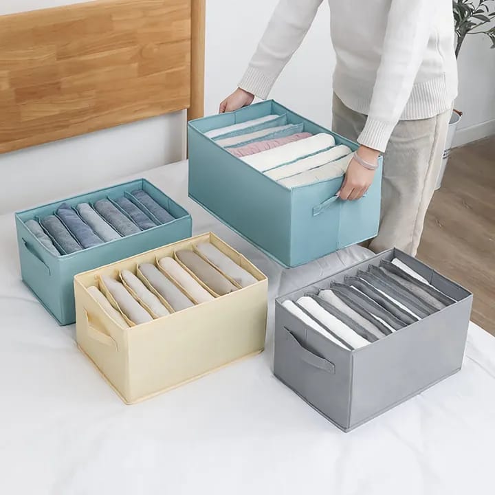 4 pics Clothes Storage Box With Cover, Steel Frame Storage Box, Clothes Sorting Storage Box, Space Saving Storage Organize - image 5