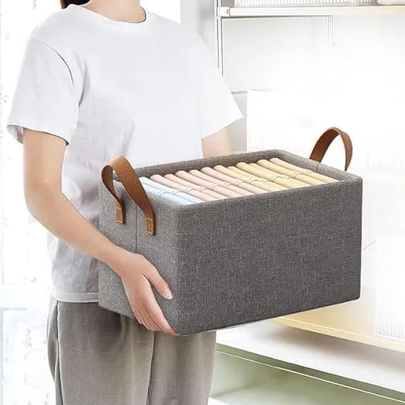 4 pics Clothes Storage Box With Cover, Steel Frame Storage Box, Clothes Sorting Storage Box, Space Saving Storage Organize - image 4