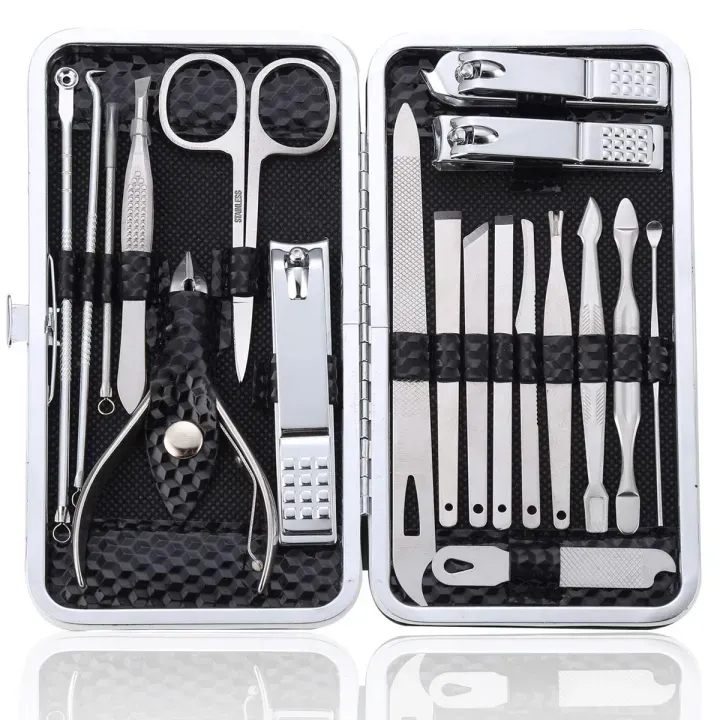 Manicure Set Pedicure Kit Professional 19 Pcs Nail Clipper for Men & Women Stainless Steel Sharp Cutter with Portable Case - image 3
