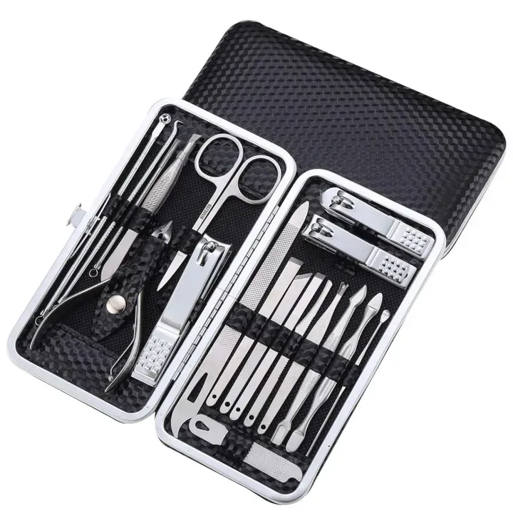 Manicure Set Pedicure Kit Professional 19 Pcs Nail Clipper for Men & Women Stainless Steel Sharp Cutter with Portable Case - image 1