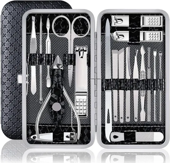 Manicure Set Pedicure Kit Professional 19 Pcs Nail Clipper for Men & Women Stainless Steel Sharp Cutter with Portable Case - image 2