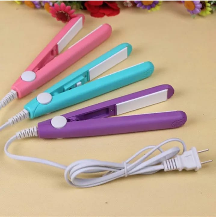 Portable Mini Ceramic Electronic Hair Straightener Crimper Flats Iron - image 1