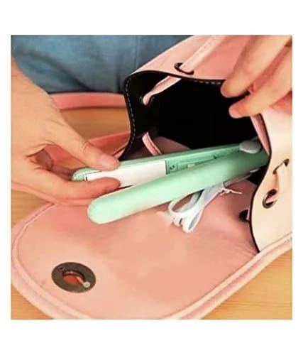 Portable Mini Ceramic Electronic Hair Straightener Crimper Flats Iron - image 3