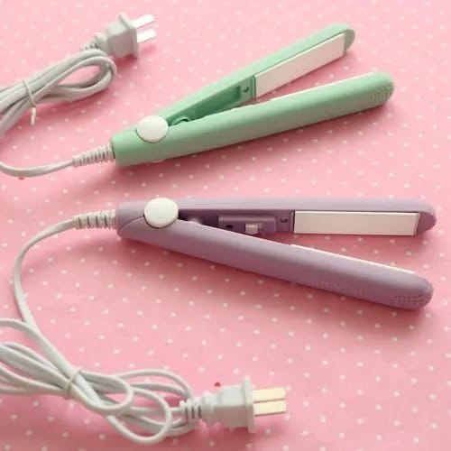 Portable Mini Ceramic Electronic Hair Straightener Crimper Flats Iron - image 2