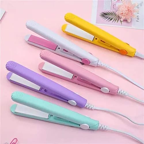 Portable Mini Ceramic Electronic Hair Straightener Crimper Flats Iron - image 4