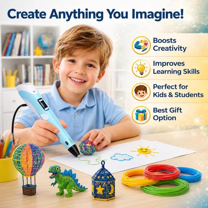 3D Printing Pen for Kids & Adults | 3D Drawing Pen with LCD Display | Adjustable Temperature & Speed | Supports PLA & ABS Filament | Creative Art Craft Tool - image 5