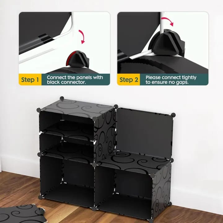Portable Double Layer Shoe Rack Organizer with Door, 6-Tier Shoe Rack, Space-Saving Shoe Cabinet, Shoe Organizer - image 5