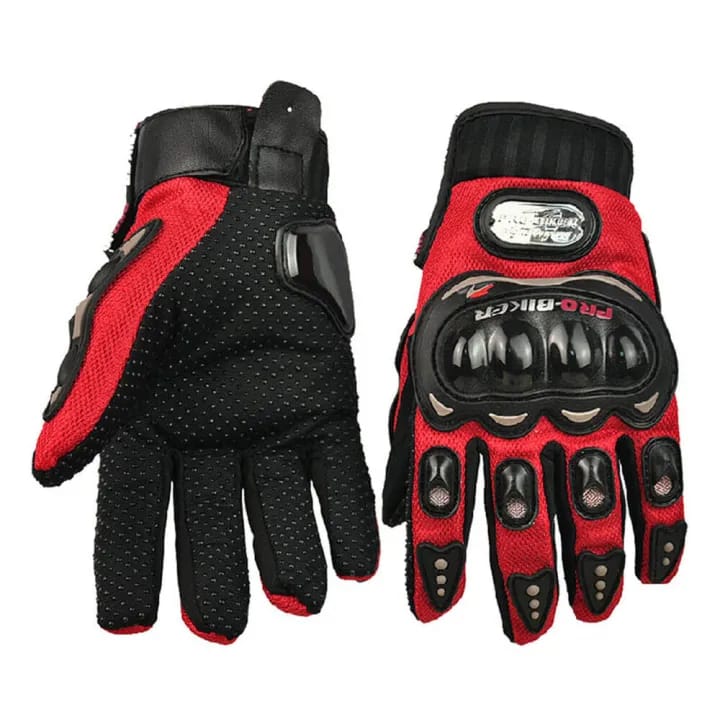 Motorcycle Full Finger Gloves for Biker Cycling Motorbike - Red - image 1
