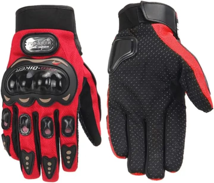 Motorcycle Full Finger Gloves for Biker Cycling Motorbike - Red - image 2