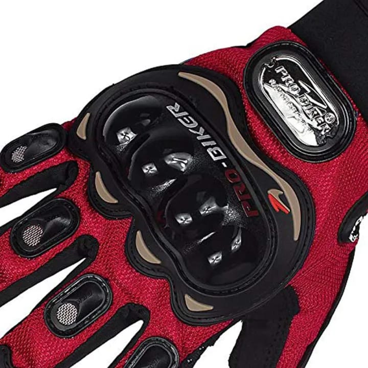 Motorcycle Full Finger Gloves for Biker Cycling Motorbike - Red - image 3