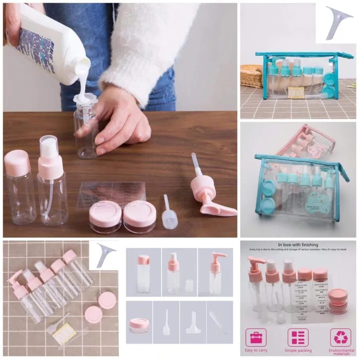 7pcs Plastic Portable Travel Cosmetics Pressing Spray Bottle for Makeup, Cosmetic, Toiletries - image 4