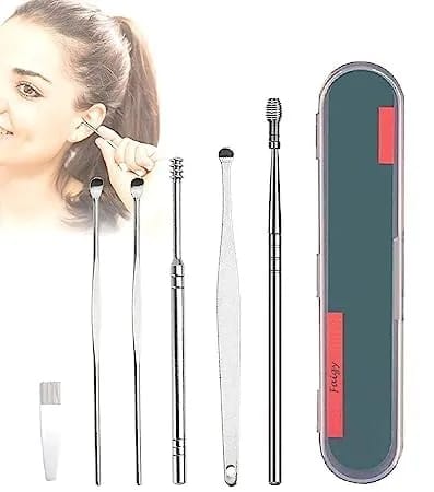 Ear Wax Removal Kit,6 Pcs Ear Pick Earwax Renmover Tool Professional Ear Spoon Set Reusable Ear Cleaners - image 2