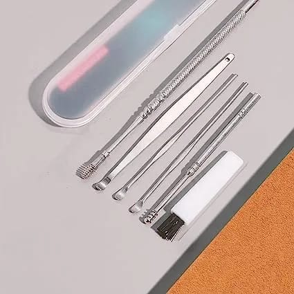 Ear Wax Removal Kit,6 Pcs Ear Pick Earwax Renmover Tool Professional Ear Spoon Set Reusable Ear Cleaners - image 4
