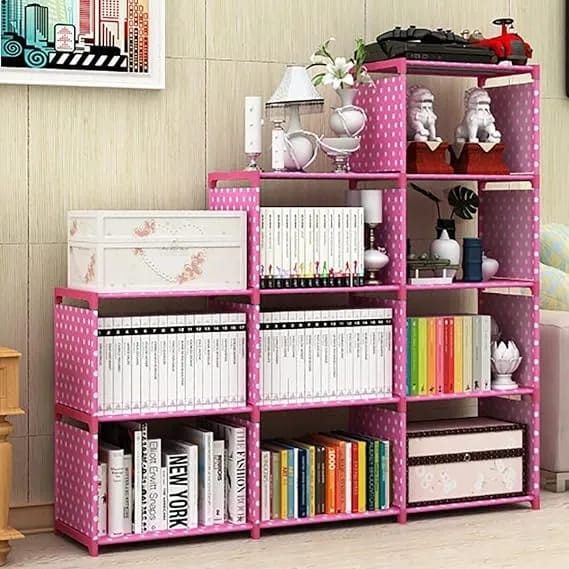 9 Layer Portable Book Shelf, Kids Books Racks for Home Plastic, Bookshelf for Home, Book Shelves, Book Stand, Book Organizer, Book Rack - Multicolor - image 4