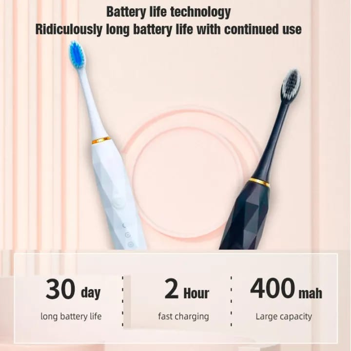 Prime Picks Premium X-9 Sonic Electric Toothbrush with 4 Replacement Brush Head | IPX7 Waterproof Brush , 6 Cleaning Modes, Smart Timer, Fast Charging, 30-Day Battery Life | Rechargeable Toothbrush | DuPont Bristles Brush - image 3