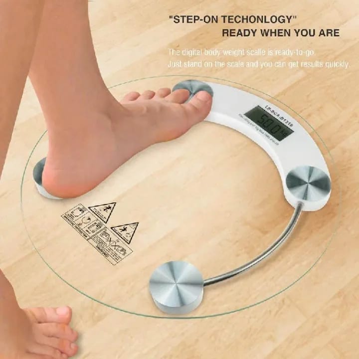 Prime Picks Premium Digital Body Weight Scale Machine | LCD Display | 180kg Capacity | High Precision Glass Weighing Scale for Home & Gym – Slim, Round, Battery Operated - image 2