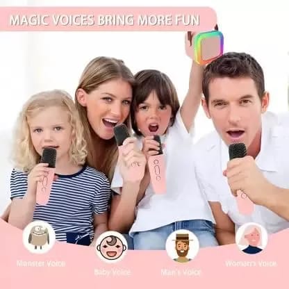 Prime Picks Premium Portable Karaoke Speaker with Double Wireless Microphone | Bluetooth 5.3 Mini Karaoke Machine with LED Disco Lights | Family Party Speaker for Home, Kids, Birthday Gifts & Music Entertainment - image 3