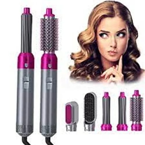 Prime Picks 5 in 1 Electric Hair Brush Negative Ion Hair Dryer Comb Hair Styler Hair Brush Hair Dryer Salon Curling Iron - image 1