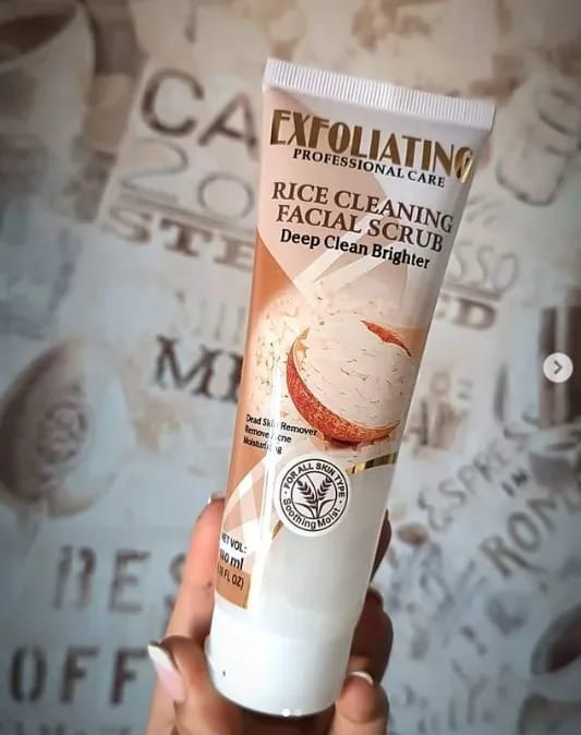 Rice Cleansing Facial Scrub For Deep Clean Brighter Acne Free Skin 120ml | Exfloaing Proffessional Care Dead Skin Remover | Acne Remover Facial Scrub - image 1